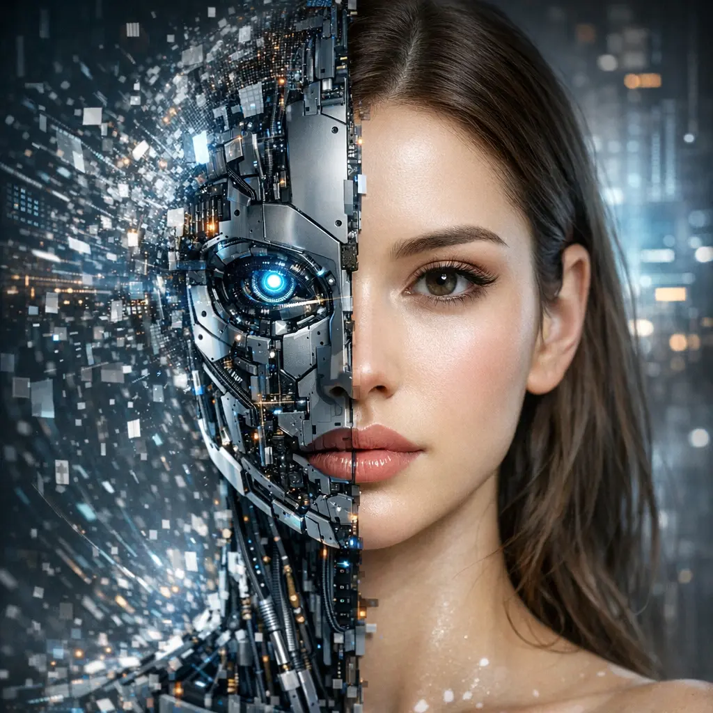 하이퍼 리얼리즘 기술로 구현된 인공지능 가상 모델의 디지털 프로필 이미지