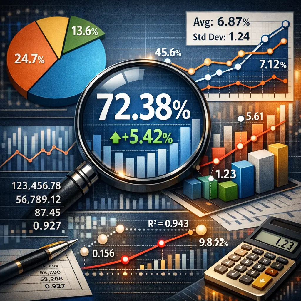 정확한 통계 수치와 소수점 단위의 데이터가 강조된 신뢰도 높은 분석 그래프 이미지.