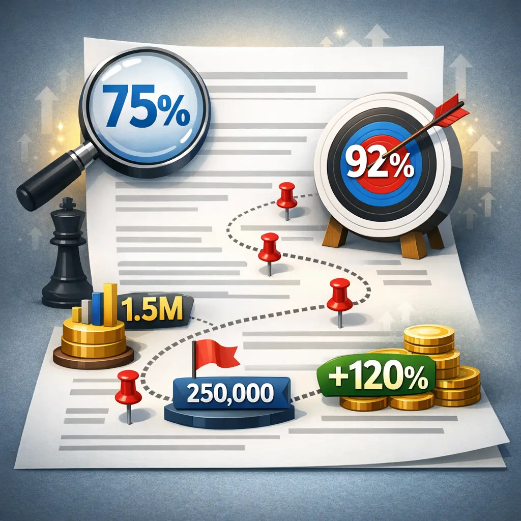 본문 속 설득력을 극대화하는 핵심 수치 데이터의 전략적 배치 예시 이미지