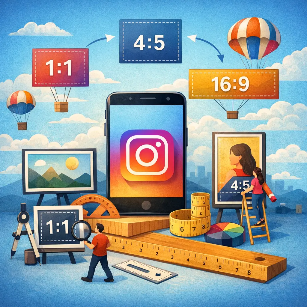 인스타그램 포스트 권장 사이즈 및 화면 비율 규격 안내 인포그래픽