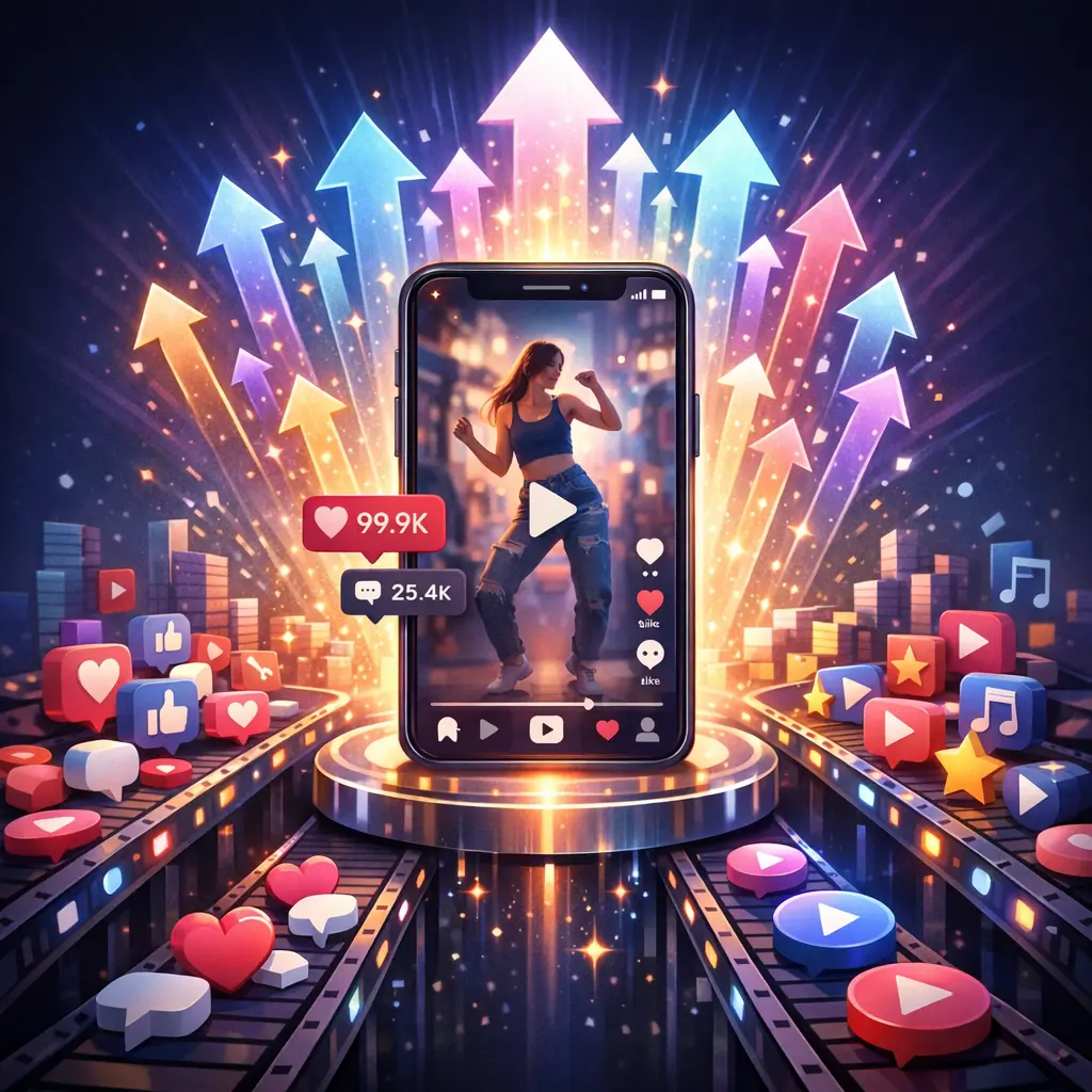 틱톡 알고리즘 최적화로 추천 페이지 상단에 노출된 스마트폰 영상 화면.